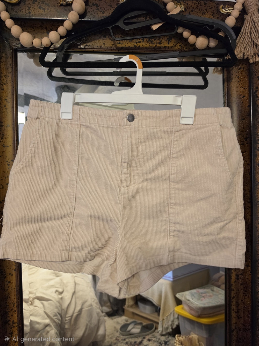 wild fable Cream Corduroy High Waist Shorts